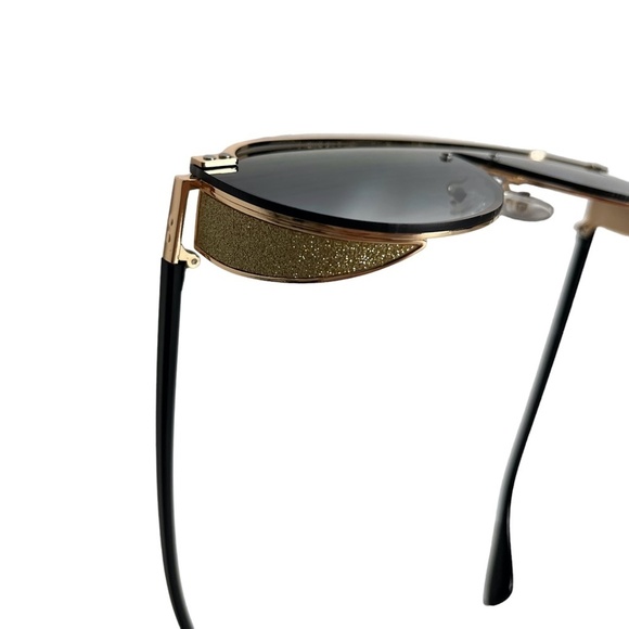 SUNGLASSES Fashion Black Gold Smokey Lenses Summer Vacation Beach Glasses - Picture 8 of 16